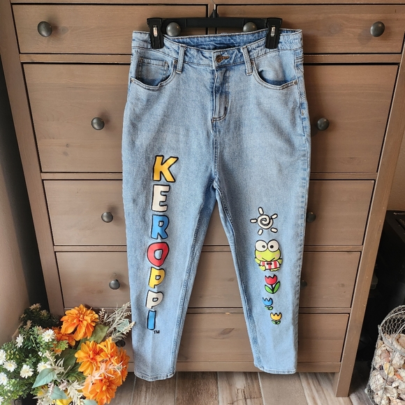 Keroppi Graphic Women's Jeans - Light Blue - Picture 2 of 9